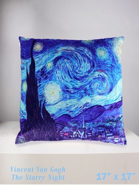 Vincent Van Gogh: The Starry Night Design Cushion Cover and Filler (double sided)